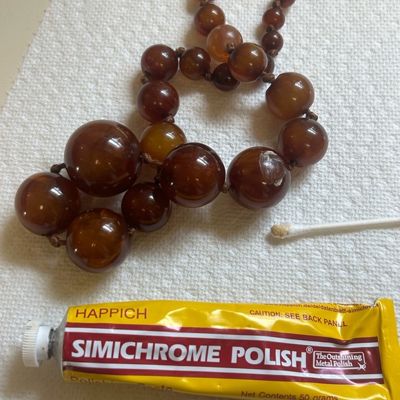 20” BAKELITE Marbled Brown Graduated Round Bead NECKLACE - Picture 9 of 9